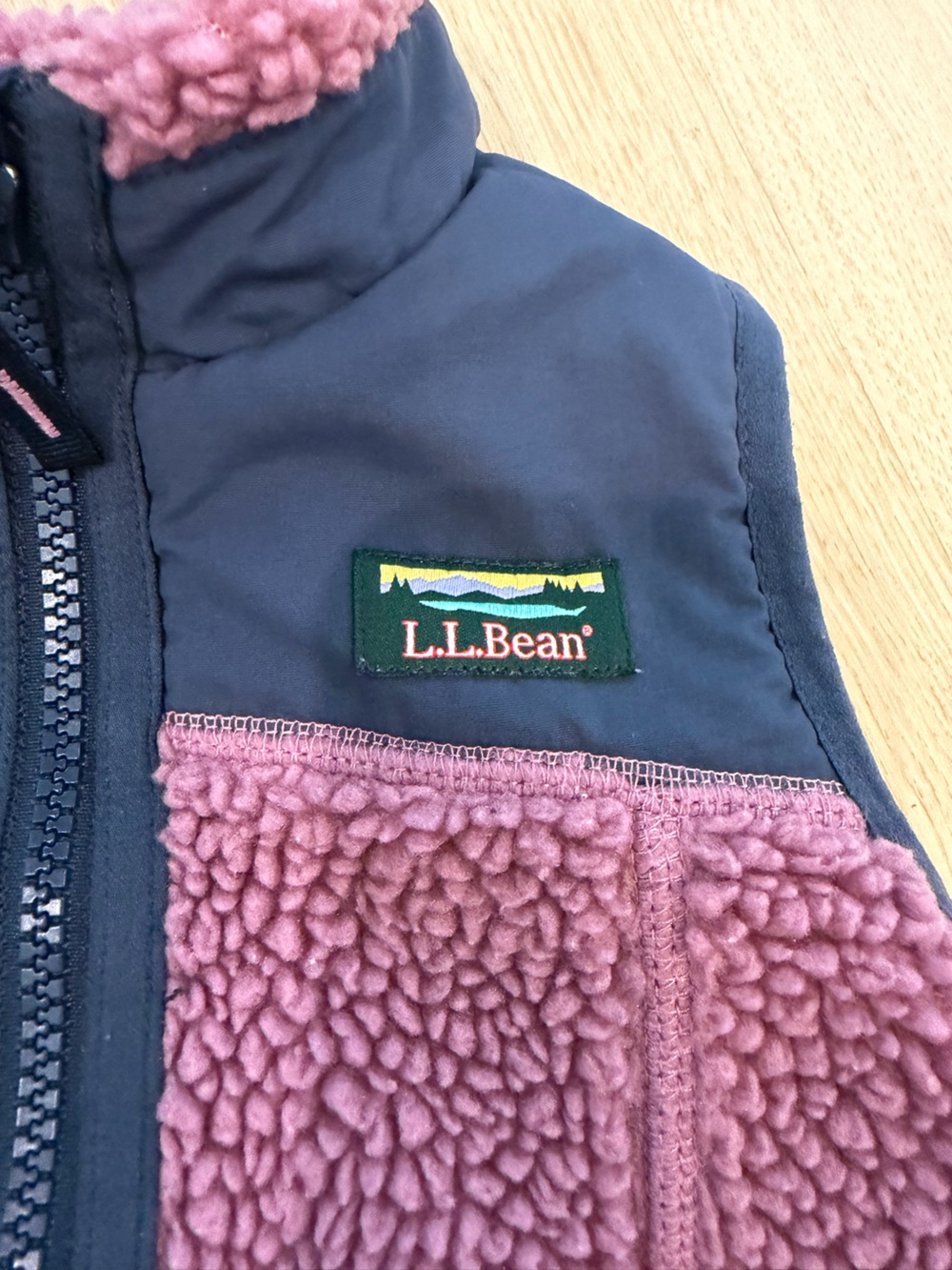 L.L.Bean Girls Mountain Classic Sherpa Fleece Vest Maeve Navy 3T - Picture 4 of 7